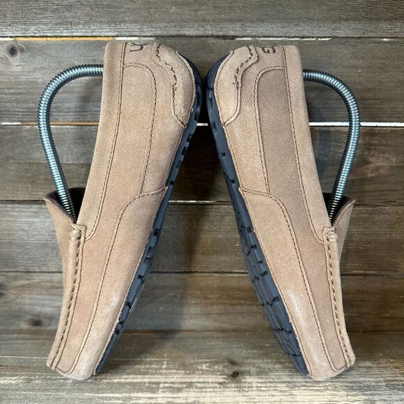 New Mens UGG Alder Brown Suede Slip On Lined Slippers Shoes Loafers‎ Size 8 M